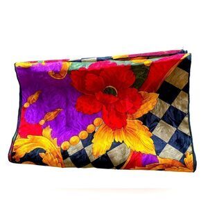 Scarf Gold Red Paisley Head Wrap Neck Warmer 8”x56”